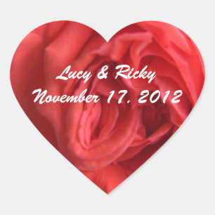 Rosa vermelha do adesivo de envelope cardíaco de M