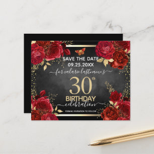Rosa vermelha do aniversário de 30 anos Salve o Or