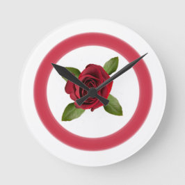 Rosa vermelha do relógio de parede acrílico