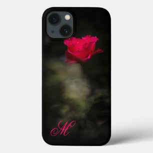 Rosa vermelha e fumaça branca. Monograma.