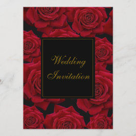 Rosa vermelha Elegante - Convite para Casamento