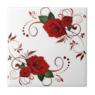 Rosa vermelha floral de Azulejo cerâmico