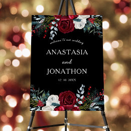 Rosa vermelha Floral de Natal Casamento de Boas-vi