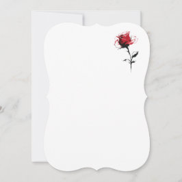 Rosa vermelha Gráfico Moderno Convites de Longo Tr