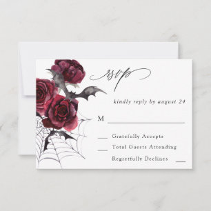 Rosa vermelha Halloween Bats no Meal RSVP