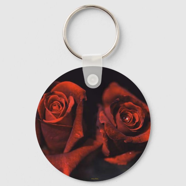 Rosa vermelha - Love- Chaveiro (Frente)