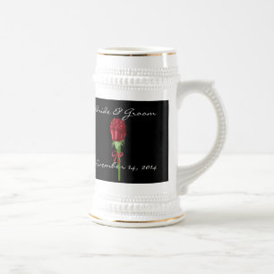 Rosa vermelha Noiva e Caneca de cerveja de Data de