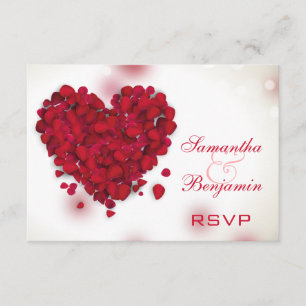 Rosa vermelha Petals Love Heart Weding RSVP