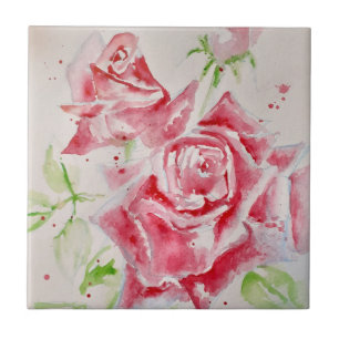 Rosa Vermelha Rosa Flores Aquarela Arte Floral