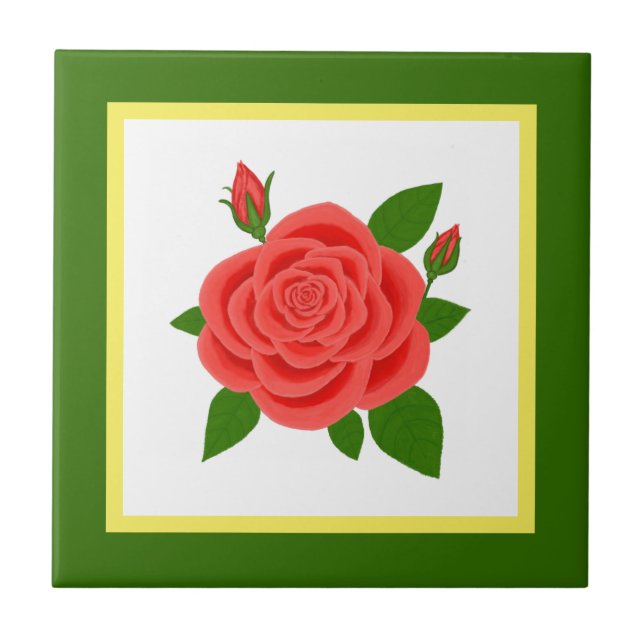 Rosa vermelha Verde (Frente)