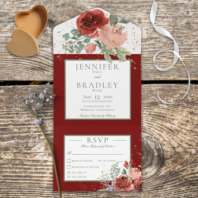 Rosa Vermelho Russo e Janta Floral Dourada (Criador carregado)