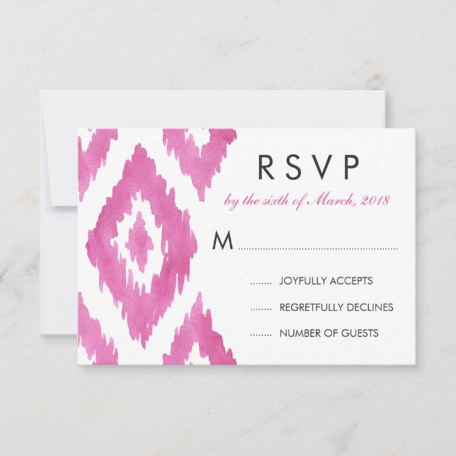 Rosa Vibrante Ikat RSVP (Frente)