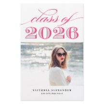 Rosa Vibrante Vintage Turma de 2025 Foto Graduação