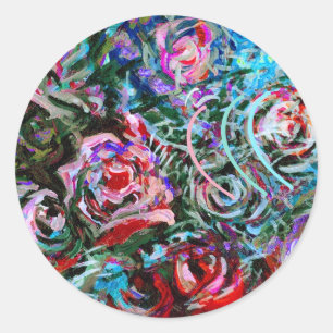 Rosas abstratos no rosa e na turquesa - etiquetas