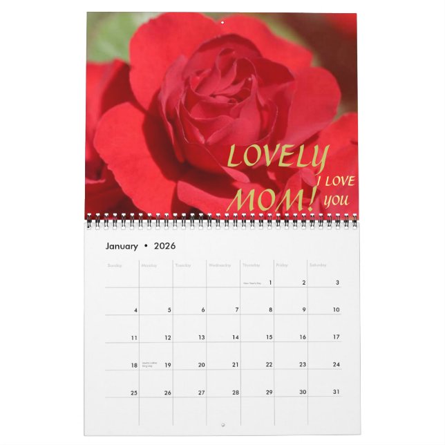 ROSAS adoráveis! Calendário (Jan 2026)