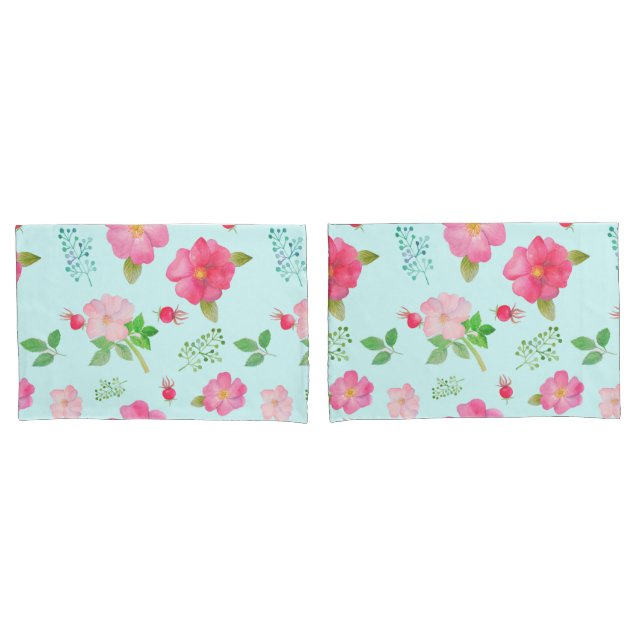Rosas Adoráveis e Padrão de Aquarela de Hips Rosa (Frente - conjunto)