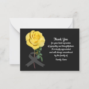 Rosas Amarelas Após O Funeral Obrigado Cartões