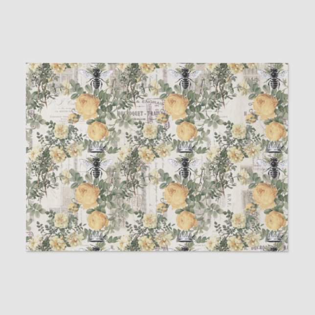 Rosas Amarelas Da Rainha Regal Em Papel Fênico  (Frente )