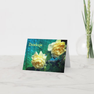 Rosas Amarelas do Cartões de agradecimentos Dzieku
