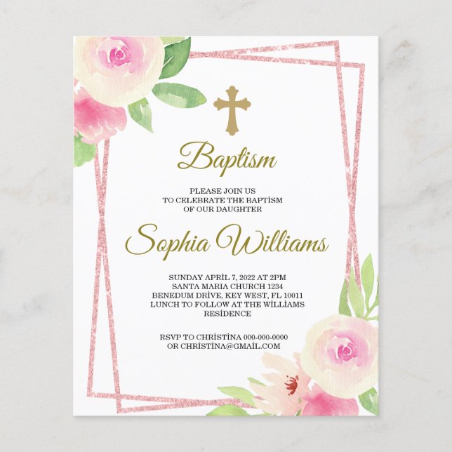 Rosas amarelas e rosadas com moldura rosa orçament (Frente)