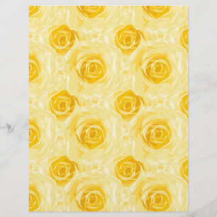 Rosas amarelas pintadas - Papel de scrapbook de Ar