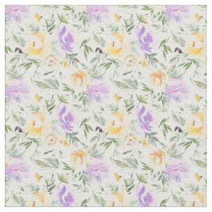 Rosas amarelas Tecido Lavanda Fundo branco