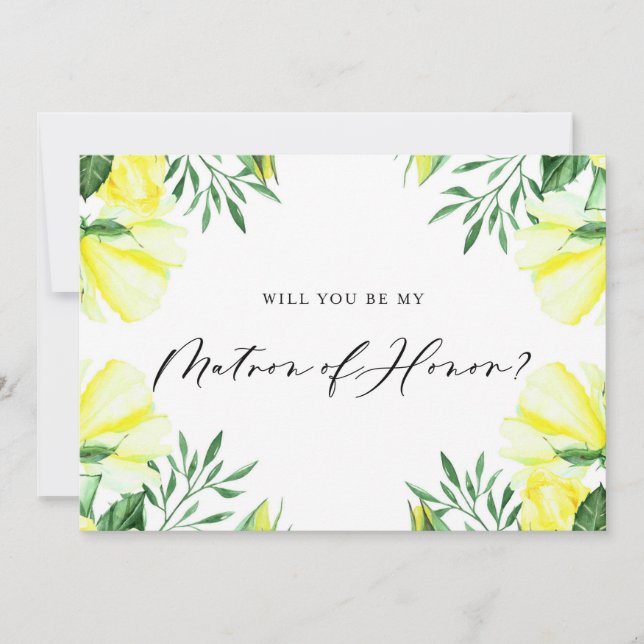 Rosas Amarelos De Aquarela São Minha Matéria De Ho (Frente)