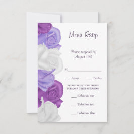 Rosas Antigas Elegantes Menu de Casamento RSVP