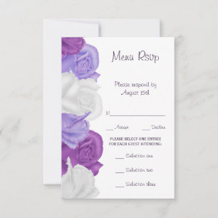 Rosas Antigas Elegantes Menu de Casamento RSVP