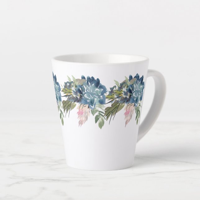 Rosas azuis e caneca de latão interina com íris (Ângulo direito)