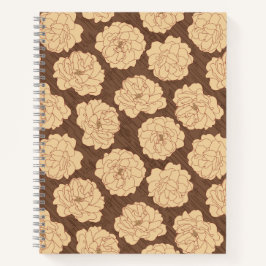 Rosas barrocas em marrom-noz - padrão sem costura.