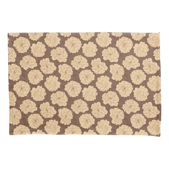 Rosas barrocas em marrom-noz - padrão sem costura. (Frente)