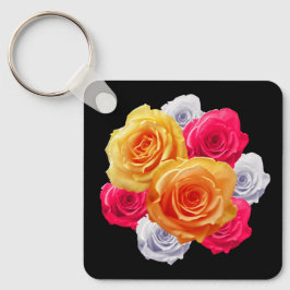 Rosas Blooming Motif Chaveiro