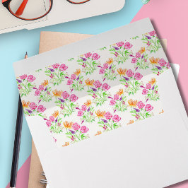 Rosas, Boca-de-Leão e Flores Elegantes em Aquarela
