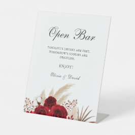 Rosas Boho Burgundy Bar Aberto Pampas Grass
