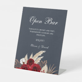 Rosas Boho Burgundy Bar Aberto Pampas Grass