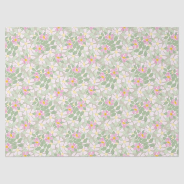 Rosas bonito de Cachorro Rosa no Papel Tecido Taup (Frente )