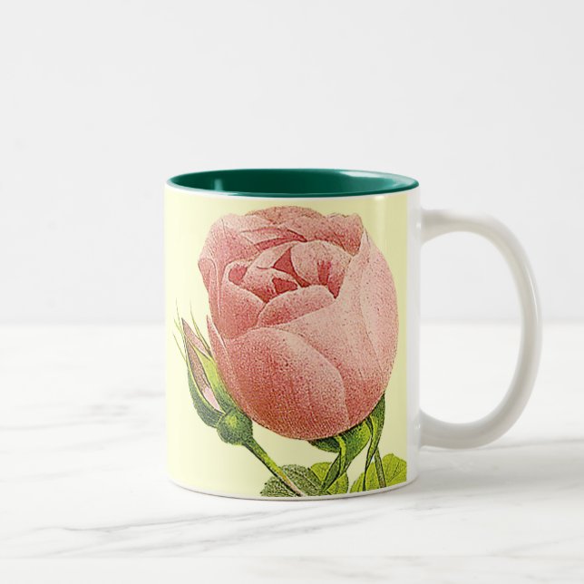 Rosas Botânicos Rosa Vintage Caneca Café (Direita)