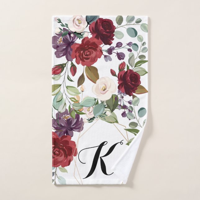 Rosas brancas de toalhas personalizadas, Douradas  (Toalha de mão)