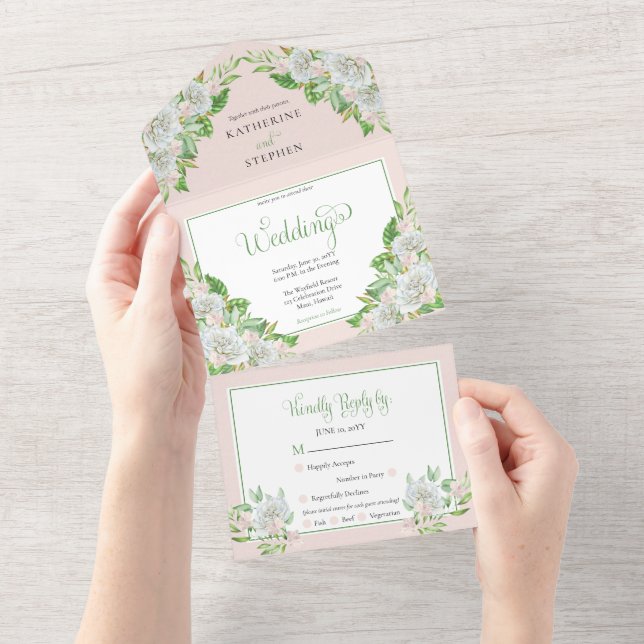 Rosas brancas | Orquídeas Boho Floral Casamento (Aba destacável)