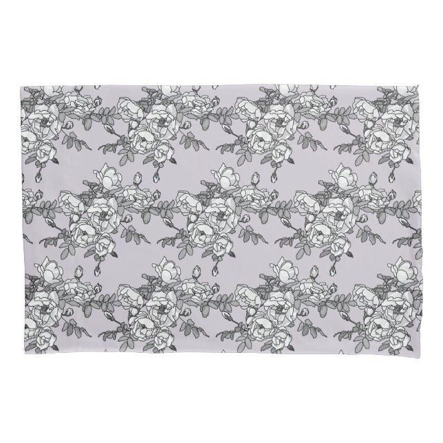 Rosas Brancas Pintadas em Pó Rosa (Frente)