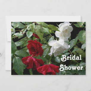 Rosas Brancas Vermelhas - Convite para Chá de casa