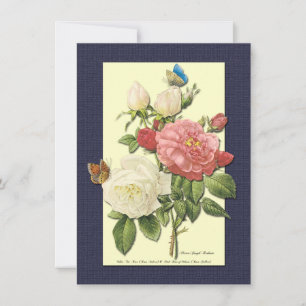 Rosas brancas vermelhas e convites personalizados