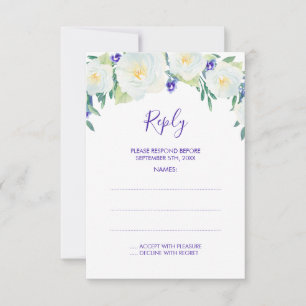 Rosas brancos & violetas que Wedding cartões de