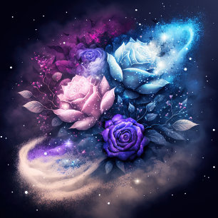 Rosas brilhando no Night Sky Jigsee Quebra-cabeça