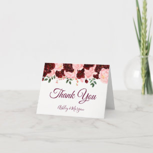 Rosas Burgundy & Blush Pink Agradecimento de Casam