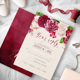 Rosas Burgundy/Cream Wedding RSVP ID584
