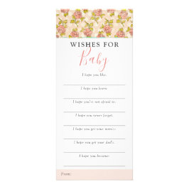 Rosas chiques Desejam Um Cartão De Jogo De Chá de