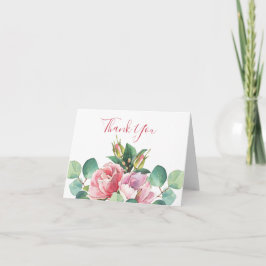 Rosas com Cartões de agradecimentos dobrado de Euc