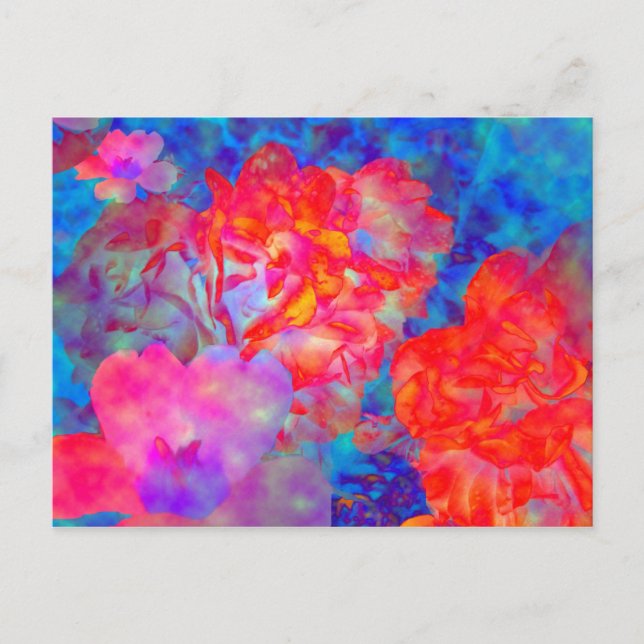 Rosas com efeitos especiais cartão postado (Frente)